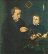 NEUFCHATEL Nicolas Portrait of Johannes Neudorfer and his Son Sweden oil painting artist